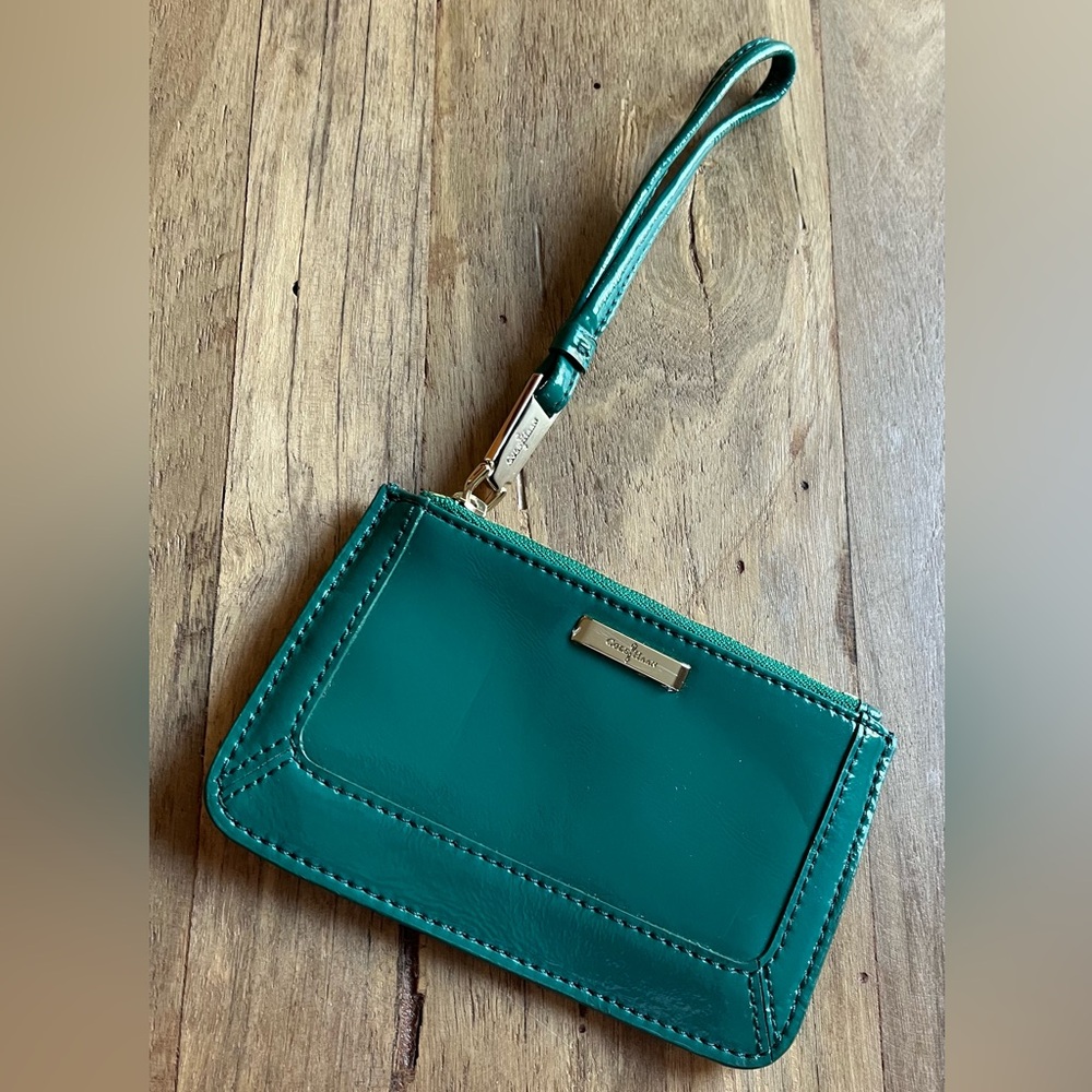 Cole Haan Patent Leather Wristlet Emerald Green